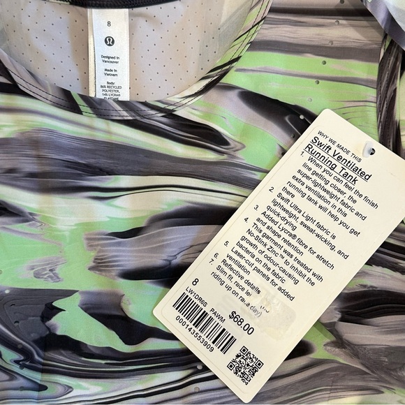 NWT Lululemon Swift Ventilated Running Tank Top
Paint Glide Warp Multi | 8 - Picture 5 of 5